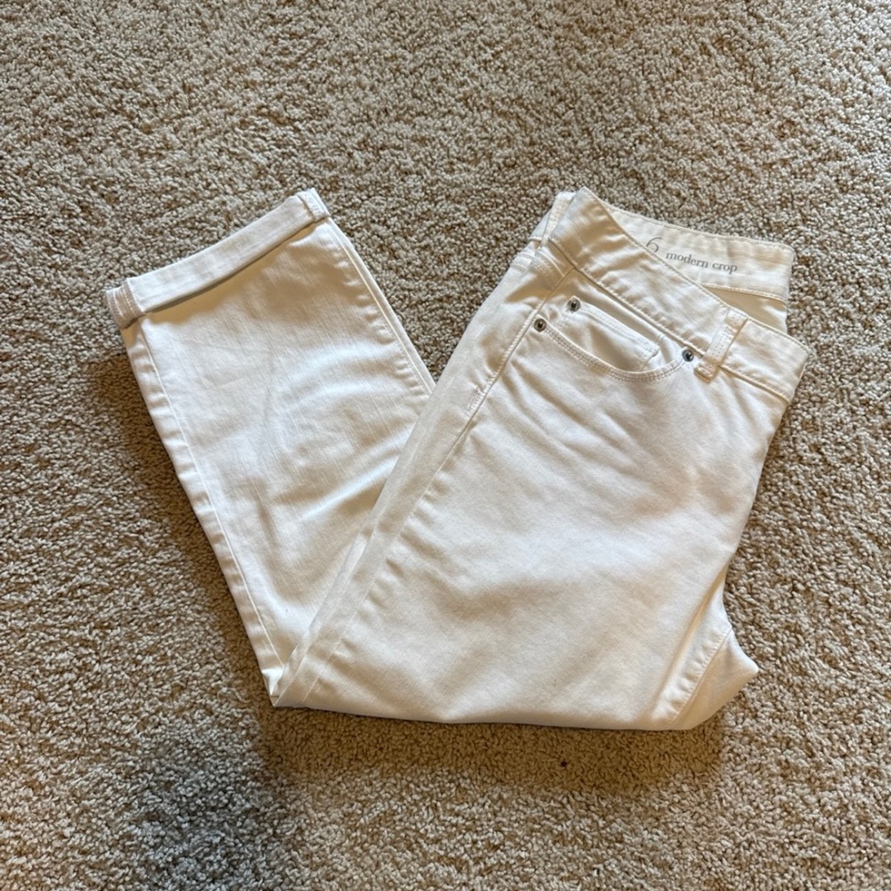 LOFT White Ankle Cropped Jeans